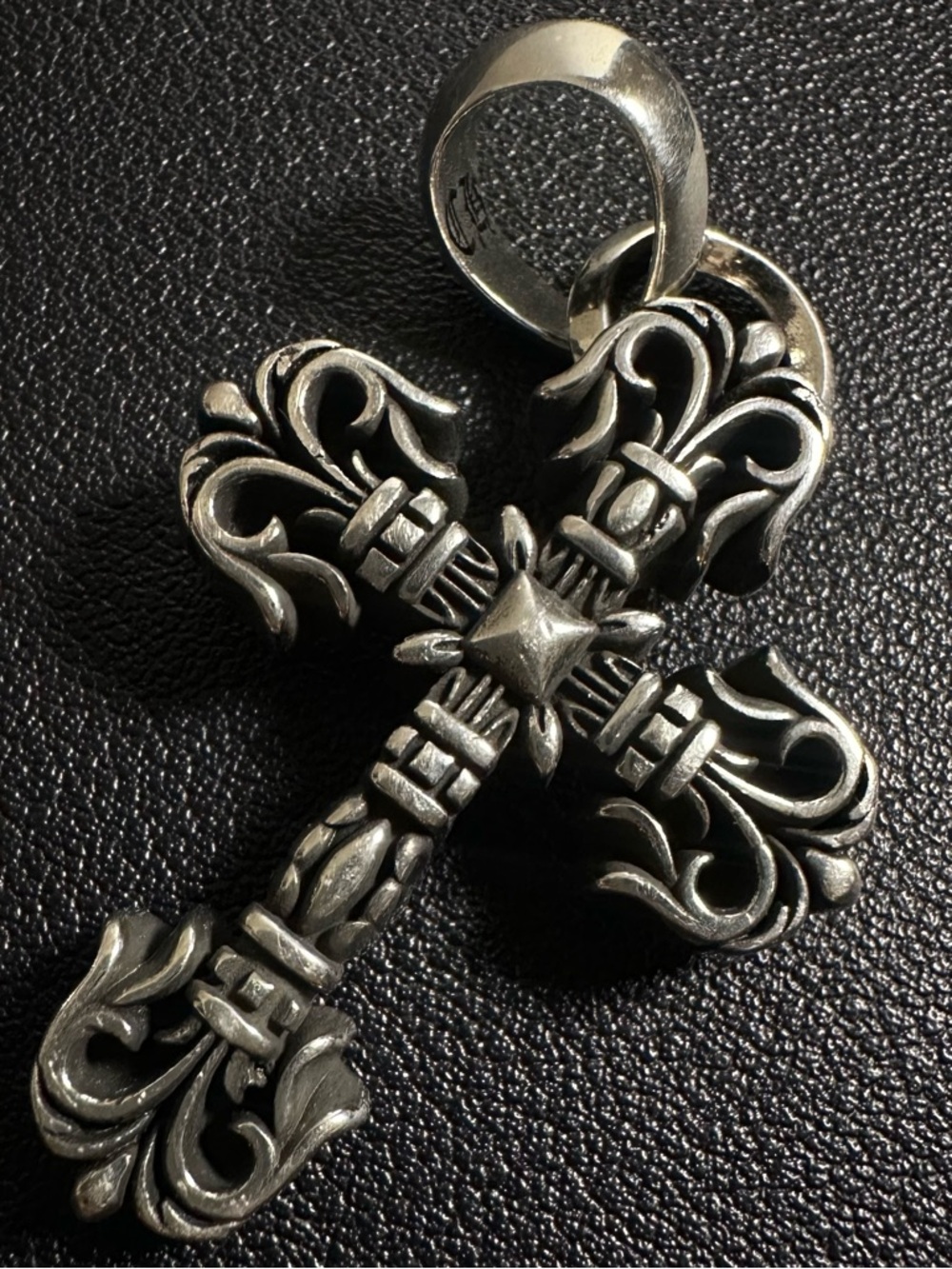 Chrome Hearts XS Filigree Cross Bale Pendant 925 Sterling Silver 17.3g